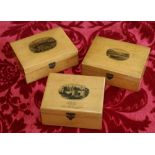 Three Mauchline ware trinket boxes, Stirling Castle,