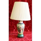 Modern Chinese vase as a lamp base with figure decoration, 50cm.