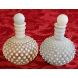 Pair of Victorian glass bottles with textured surface,