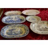 Six large meat plates,