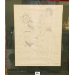 MILENA BARILLA (Contemporary)
Pair of line drawings of females in costume
One signed and dated 1942,