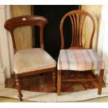 Two Victorian single mahogany dining chairs