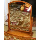 19th century dressing mirror with arched topped glass