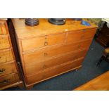 Pine chest of two short over three long drawers