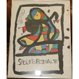 Screenprint, Spoleto poster for 1981, designed by Miro,