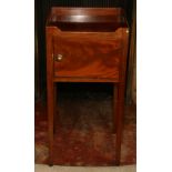 Victorian mahogany pot cupboard with tray top,