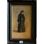 19TH CENTURY SCHOOL
Study of an elderly woman
Oil on canvas, signed with initials EP and dated 1880,