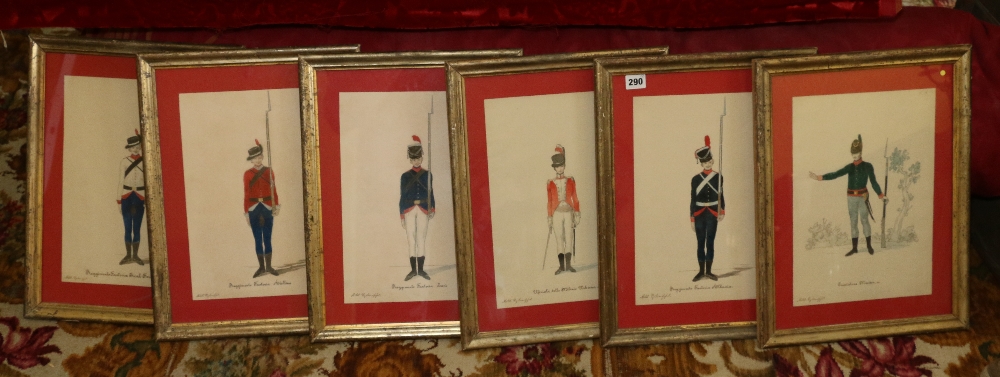 ITALIAN SCHOOL (19th CENTURY)
Studies of Military Uniforms and Soldiers
Six watercolours,