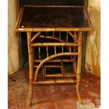 19th century bamboo and gilt lacquer two tier table,