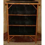 Victorian bamboo framed open bookcase with three shelves,