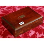 20th century mahogany humidor with hinged lid,