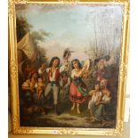 DURAN (Possibly Carolus Duran 1837-1917)
Gypsies dancing in an encampment
Oil on panel signed