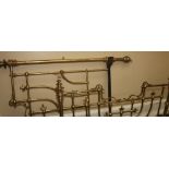 Victorian tubular lacquered brass bed,