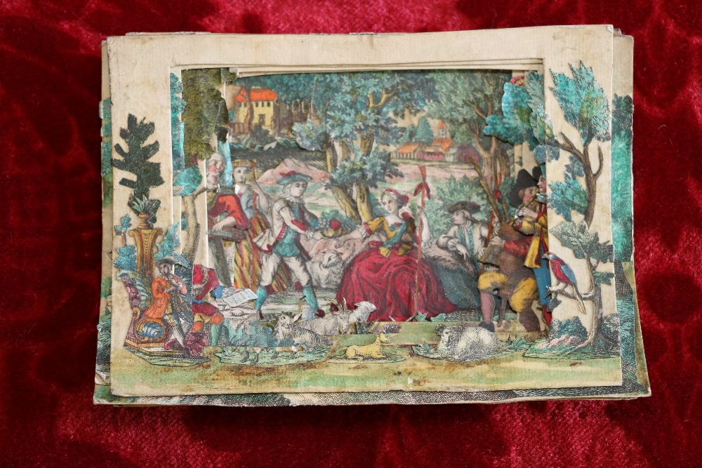 Large collection of 19th century hand-coloured optical engravings as stage sets, each of similar - Image 3 of 3