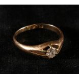 18ct gold diamond solitaire ring, size R CONDITION REPORT: Weight is approximately 4g