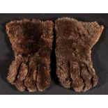 Pair of 1930's leather and beaver skin motoring gauntlets