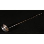 Early 19th century silver toddy ladle with baleen bone handle,