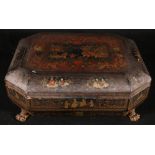 19th century Chinese lacquered games box