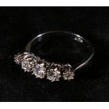 Platinum 5 stone diamond ring,