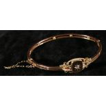 Late Victorian bangle set with diamond,