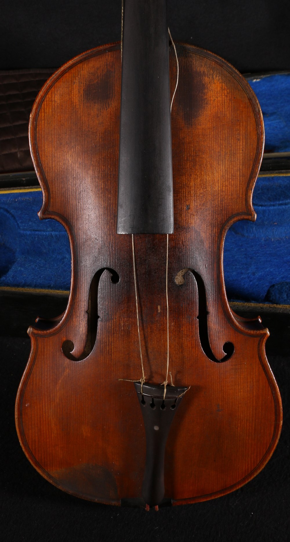 Violin bearing paper label to interior "model Antonius Stradivarious Cremonensis fabrecat anno - Image 2 of 5
