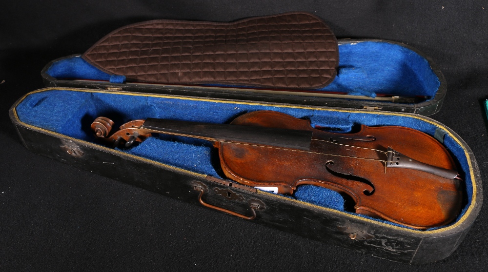 Violin bearing paper label to interior "model Antonius Stradivarious Cremonensis fabrecat anno