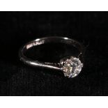Diamond solitaire ring, the brilliant approx, .75ct. 18ct and platinum. CONDITION REPORT: Colour g/