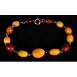 Early 20th century amber bead bracelet,