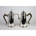 Two George II style silver cafe au lait