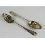 A pair of George III silver spoons, John