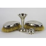 A near pair of Edwardian silver backed b