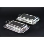 Two silver plated entree dishes, each of