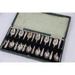 A cased set of twelve silver teaspoons,