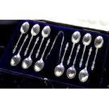 A set of twelve silver apostle tea spoon