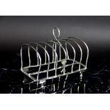A silver six division toast rack, Charle