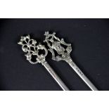 Two Victorian silver skewers, Richard Si