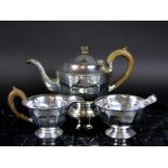 A silver bachelors tea set, Viner's Ltd,