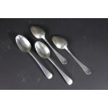 Four silver Old English pattern dessert spoons William Woodman, Exeter 1824, monogrammed, weight