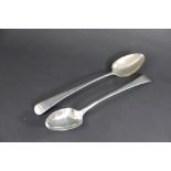 A silver Old English pattern spoon Peter, Ann and William Bateman, London 1799, monogrammed, 30cm