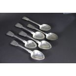 Four silver fiddle pattern table spoons, Thomas Watson Newcastle 1803 and a pair of fiddle pattern