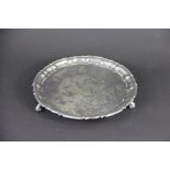 A silver salver William Hutton & Sons Ltd, Sheffield 1934, of circular form, with pie crust rim and