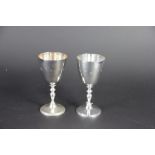 A pair of silver goblets Courtman Silver Ltd, London 1977, each of traditional form with baluster