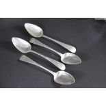 Four silver Old English pattern table spoons three Alexander Henderson Edinburgh 1804 and one John