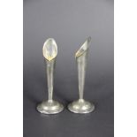 A pair of silver posy vases, Joseph Rodgers & Son, Sheffield 1901, of conical form and raised on