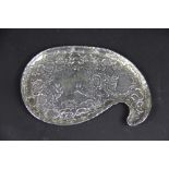 A silver paisley shaped tray, probably, bearing import marks for David Bridge, London 1891,