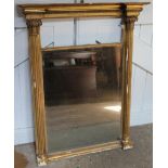 A regency giltwood and gesso pier mirror,