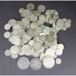 A collection of 19th century and later silver and alloy coins,
