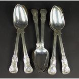 A set of six George III Kings pattern silver table spoons, Solomon Royes & John East Dix,