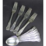 A set of six silver Kings pattern dessert spoons, Holland Aldwinckle and Slater,