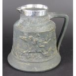 An early Macintyre jug 'The Bell Edmonton - The Diverting History of John Gilpin', with silver rim,